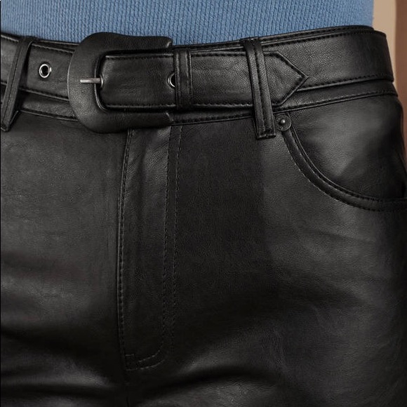 Free People belted faux leather skinny pant - Picture 4 of 6